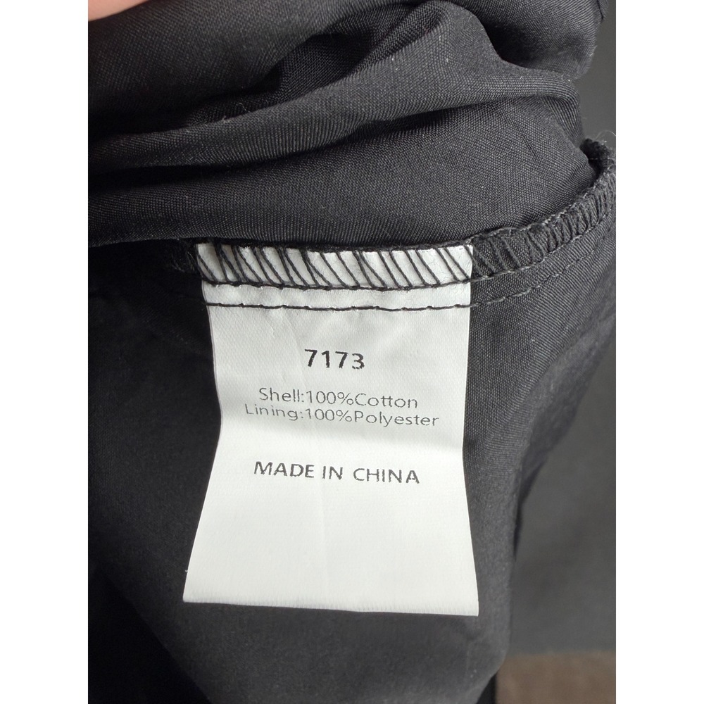 NWT PrettyGarden Black Eyelet Embroidery Button Down Puff Sleeve sm - Picture 7 of 8